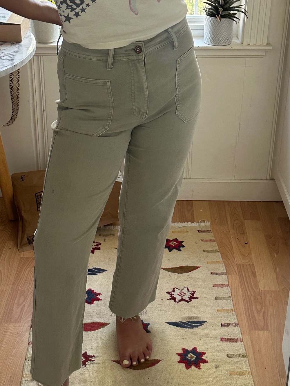 Women’s High-Rise Petite Utility Jeans in Sage